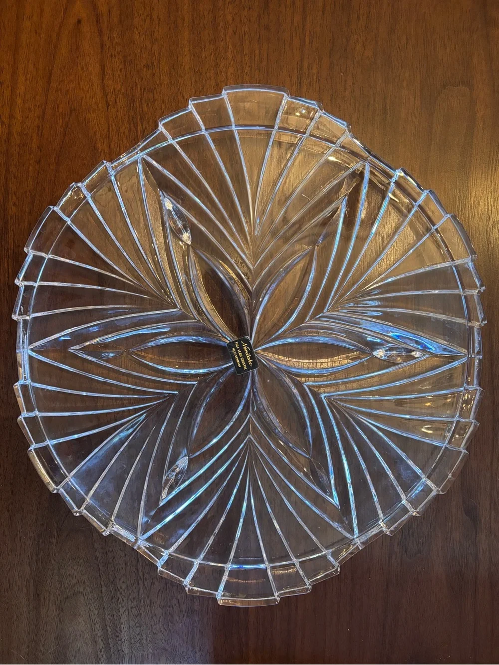 Vintage Noritake Cut Glass Floral Serving Platter